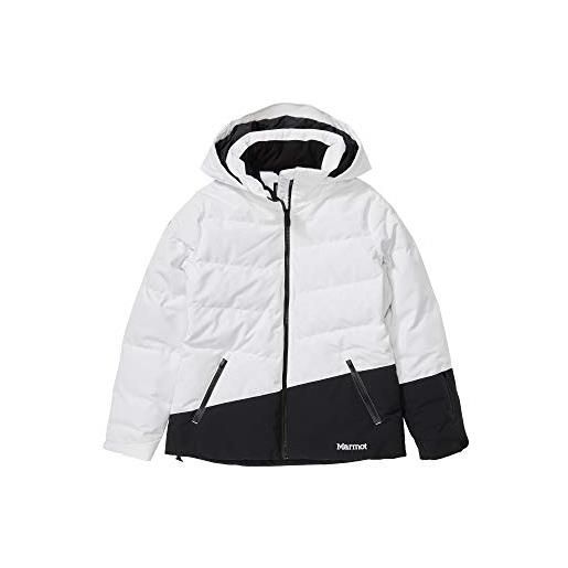 Marmot wm's slingshot jacket piumino da neve, densità dell'imbottitura 700, abbigliamento da sci e snowboard, antivento, impermeabile, traspirante, donna, white/black, l