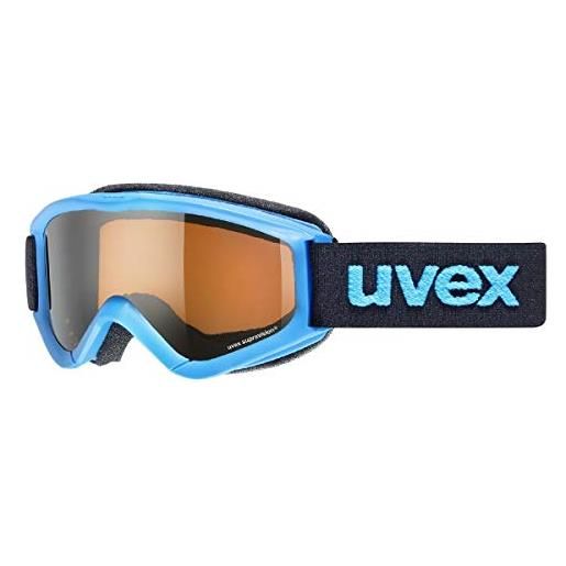 Uvex speedy pro, occhiali da sci per bambini, con intensificazione del contrasto, campo visivo ampliato, privo di appannamenti, black/lasergold, one size