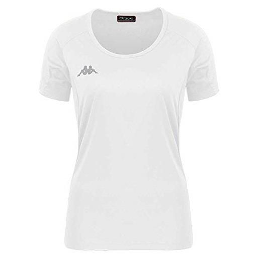Kappa fania, maglietta tecnica donna, bianco, xl