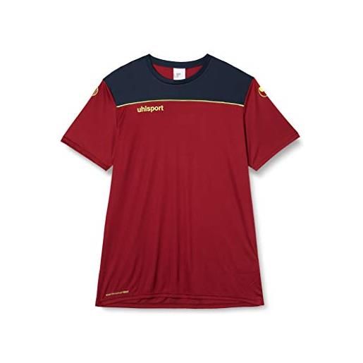 uhlsport offense 23 poly shirt maglietta da calcio per uomo, uomo, 100221404, rosso/nero/bianco, l