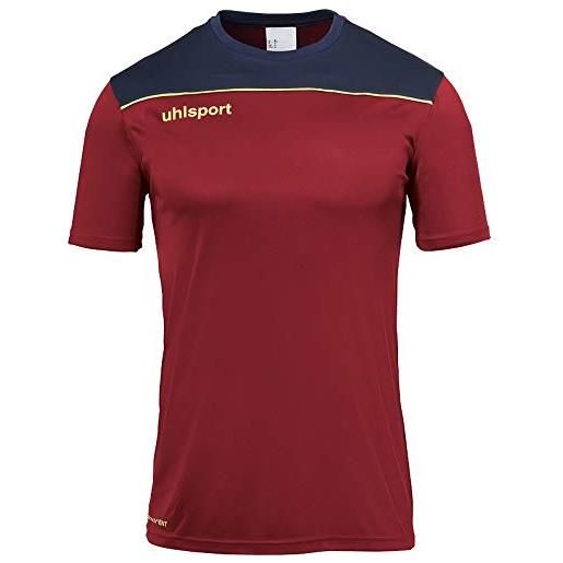 uhlsport offense 23 poly shirt maglietta da calcio per uomo, uomo, 100221406, verde/nero/bianco, 128