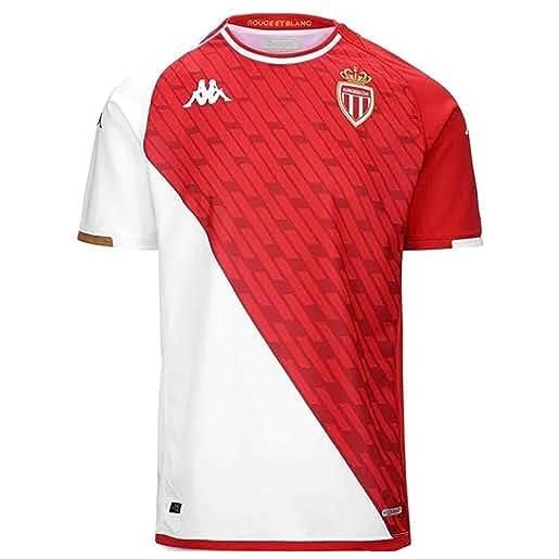 Kappa kombat home monaco, t-shirt uomo, bianco/rosso, fr: taille unique (taille fabricant: 10y)