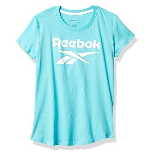 Reebok - maglietta a maniche corte big intl lock up, bambina, maglietta a maniche corte, ha73646rgi_8_lhg, grigio chiaro mélange, 8