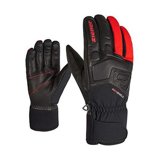 Ziener glyxus as, guanti da sci/sport invernali, impermeabili, traspiranti. Unisex-adulto, rosso, 7