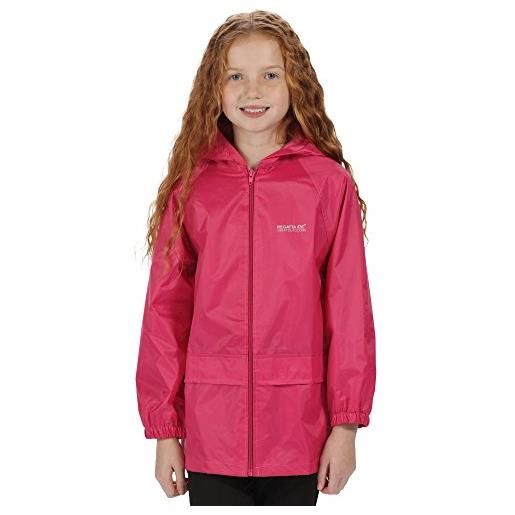 Regatta stormbreak' giacca impermeabile cuciture nastrate con cappuccio, jackets waterproof shell unisex bambini, black, 3-4