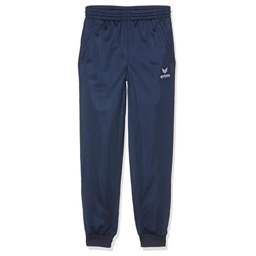 Erima - pantaloni sportivi con polsini bambino, bambini, trainingshose mit bündchen, blu, 128