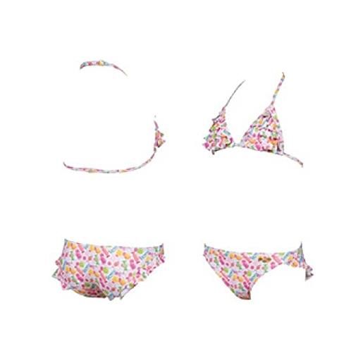 Arena g sweetie jr triangle two pieces - bikini da ragazza, bambina, 004191, rosa/multicolore, 116