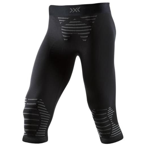 X-Bionic invent 4.0 pants 3/4 men pantaloni corsa jogging fitness training baselayer leggings sportivi uomo, uomo, black/charcoal, xl