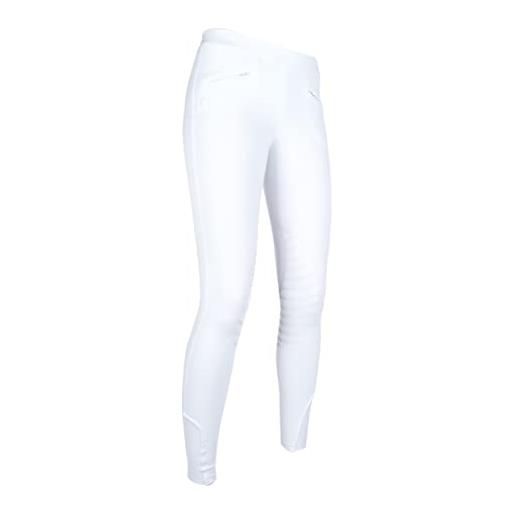 HKM SPORTS EQUIPMENT hkm pantaloni da equitazione leggings starlight donna, bianco, 40