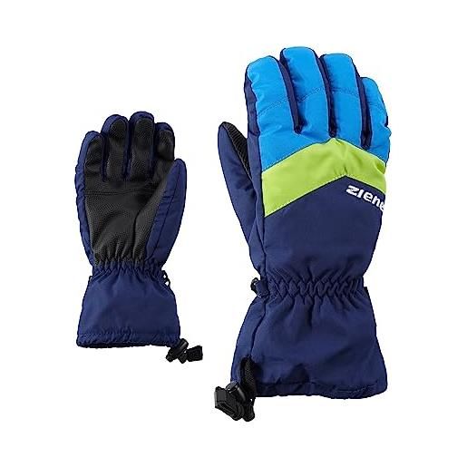 Ziener lett as - guanti da sci per bambini, impermeabili, traspiranti, colore: blu navy, taglia: 6,5