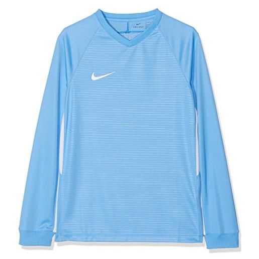 Nike tiempo premier ls, t-shirt a manica lunga unisex bambini, university blue (white), xs