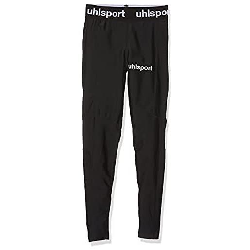 uhlsport long tights-100555501, pantaloni aderenti per bambini, nero, 152