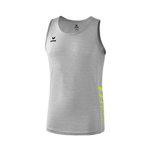 Erima canotta sportiva running race line 2.0, unisex bambini, grigio melange, 128