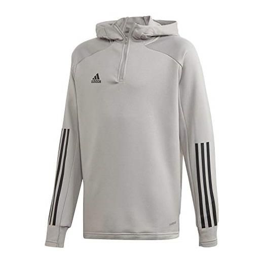 adidas condivo 20 track hoodie, giacca da allenamento con cappuccio bambino, team mid grey/black, 116