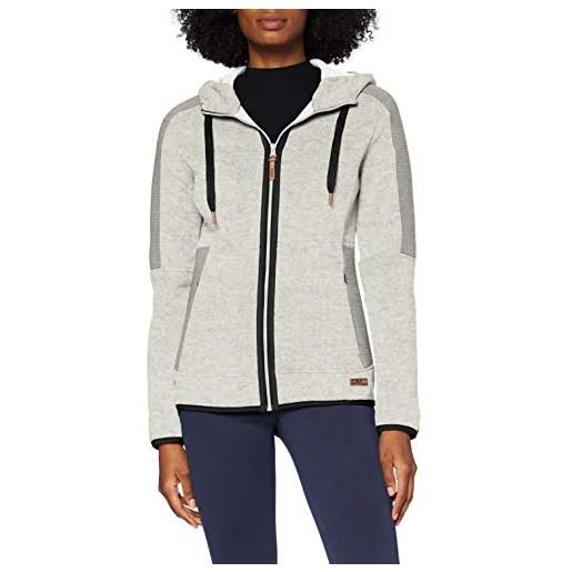 CMP - giacca in lana da donna con cappuccio fisso, gesso mel. , 48