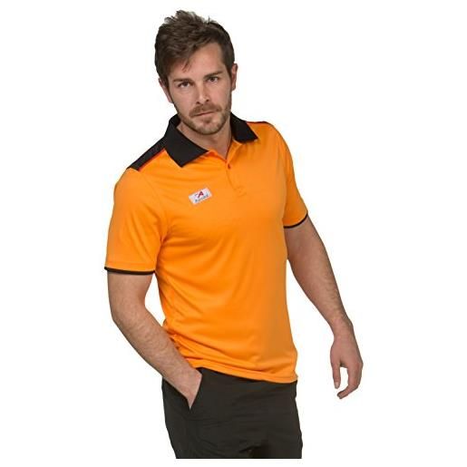 Asioka 108/17 - polo in tessuto tecnico, tinta unita, a maniche corte, unisex, da adulto, unisex adulto, 108/17 mandarina l, mandarino, l