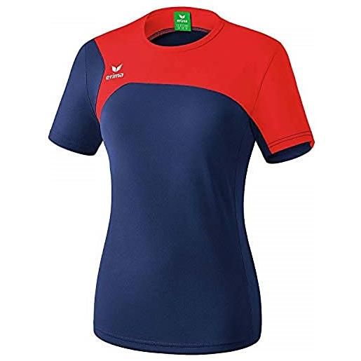 Erima club 1900 2.0, t-shirt donna, new navy/rosso, 34