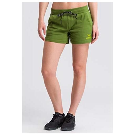 Erima pantaloncini felpa essential, sweat shorts donna, twist of lime/lime pop, 44