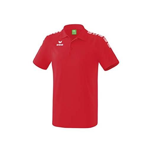Erima 2111902, maglietta polo unisex bambini, rosso/bianco, 152