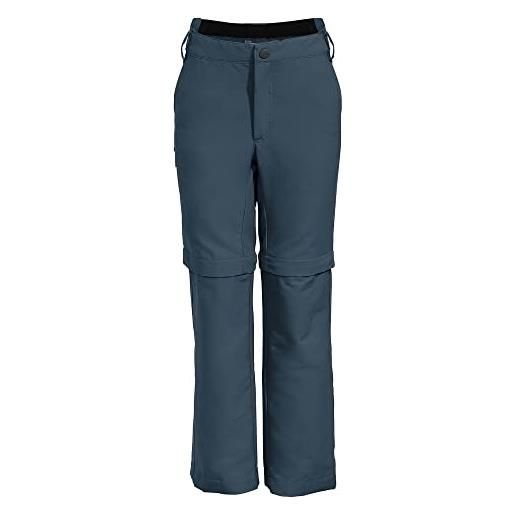 VAUDE - pantaloni da bambino detective stretch zo pants, unisex - bambini, pantaloni, 42261, blu acciaio, 92