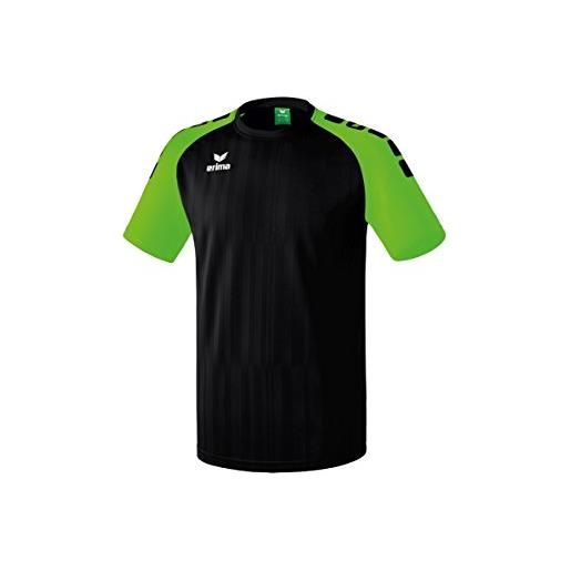 Erima tanaro maglietta sportiva, unisex bambini, nero/green gecko, 128
