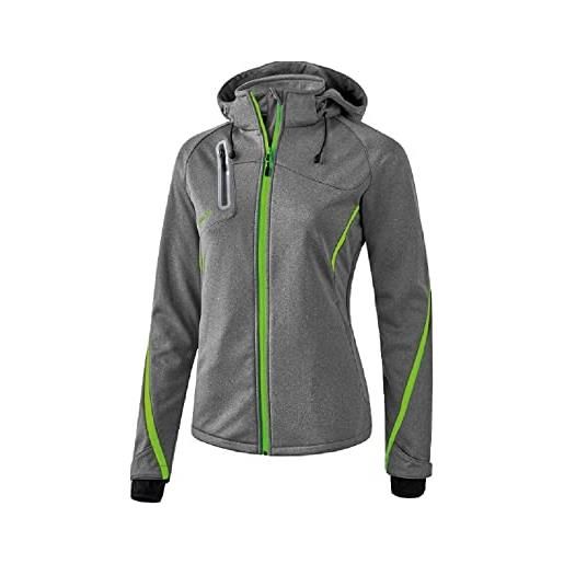 Erima 9060712, jacket donna, grigio melange/green gecko, 36