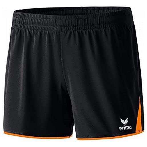 Erima, pantaloni corti sportivi 5-cubes, nero (schwarz/orange), 40