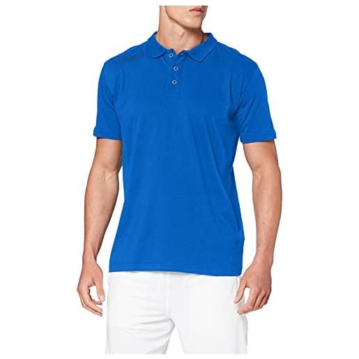 uhlsport essential polo shirt, maglietta da allenamento uomo, azzurro, 5xl