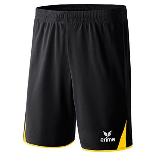 Erima, pantaloni corti sportivi 5-cubes, nero (schwarz/gelb), 50