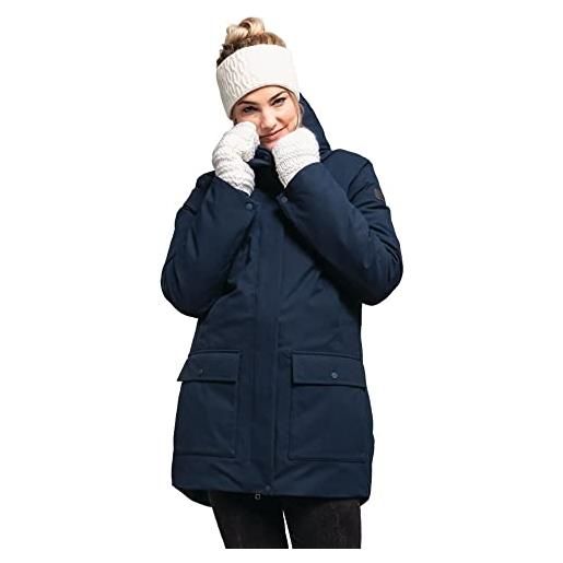 Schöffel parka da donna rotterdam l antivento e impermeabile con vita regolabile, cappotto invernale con elastico in 4 direzioni e orsacchiotto