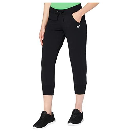 Erima, pantaloni sport donna 3/4, nero (schwarz), taglia produttore: 38