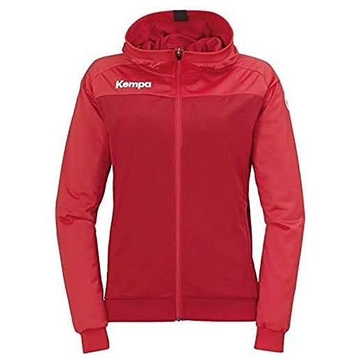 Kempa prime multi jacket women, giacca da pallamano con cappuccio da donna, rojo chili/rojo, xxl