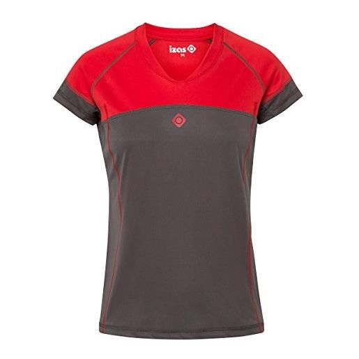 IZAS muska t-shirt, donna, rosso/grigio scuro, xs