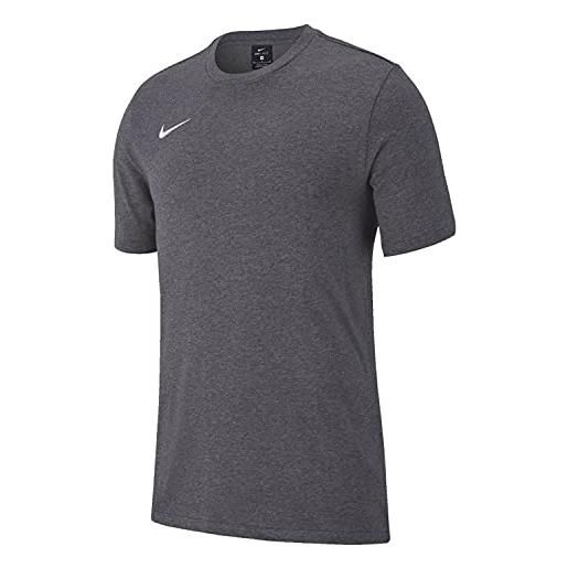 Nike team club 19 tee, t-shirt unisex bambini, grigio (charcoal heather/charcoal heather/white 071), m