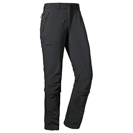 Schöffel engadin1, pantaloni elasticizzati da donna con funzione zip-off, rinfrescanti e ad asciugatura rapida, asfalto, 36