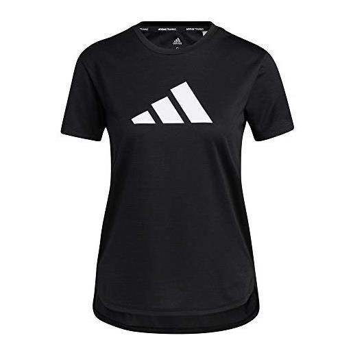 adidas bos logo tee, maglietta donna, nero/bianco, xxs