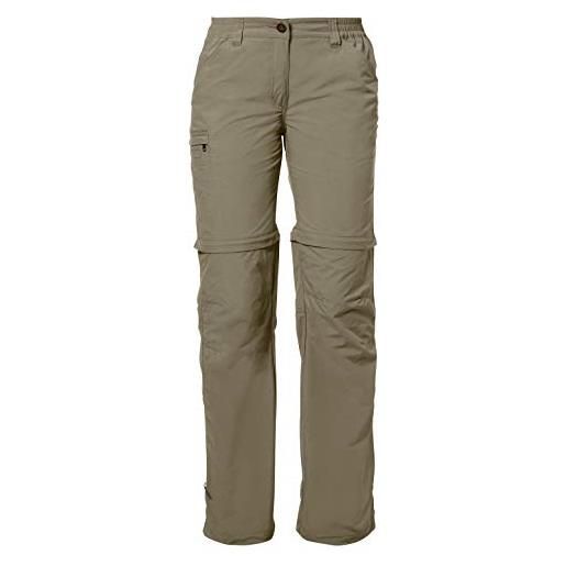 Vaude pantaloni convertibili donna farley iv, colore beige (muddy), taglia 46/xxl