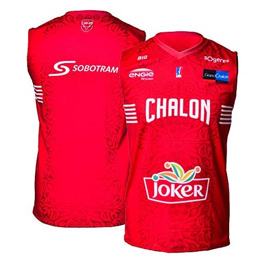 Elan Chalon maglia ufficiale per attività all'aperto 2018-2019, da basket, unisex - bambini, mailextelancha, rosso, fr: xxs (taille fabricant: 6 ans)