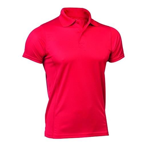 Asioka 08/13 polo in tessuto tecnico, tinta unita, a maniche corte, unisex, da adulto, unisex adulto, 08/13 rojo m, rosso, m