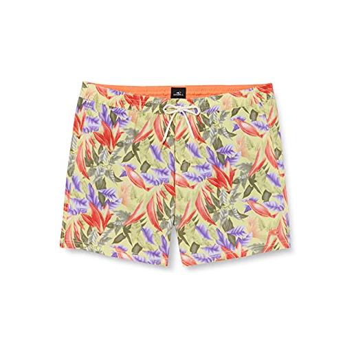 O'neill pm glamfornia panel shorts costume da bagno (confezione da 4) per uomo 6930 verde aop w/rosso l/xl