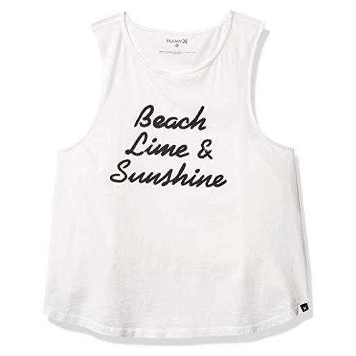 Hurley w good times flouncy tank canotte, donna, white, xs