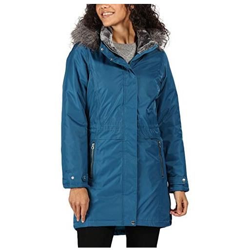 Regatta lexis waterproof breathable taped seams lined insulated hooded jacket, giacca donna, nero, 8