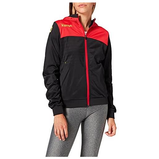 Kempa emotion 2.0 hood jacket, felpa uomo, rosso scuro/rosso (chili red/red), m