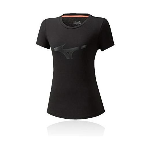 Mizuno athletic rb - maglietta da donna, donna, t-shirt, k2ga0702, nero, m