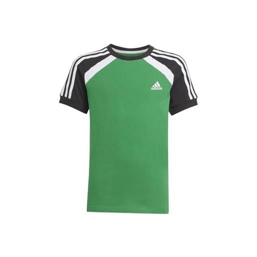 adidas gq4188 b bold tee t-shirt bambino black/white/core green 5-6a