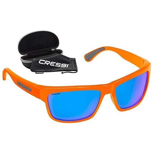 Cressi ipanema sunglasses occhiali da sole sportivi, unisex adulto, grigio scuro/lenti blu specchiate