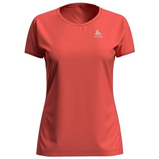 Odlo crew neck fli t-shirt, maglietta da donna, corallo, xs