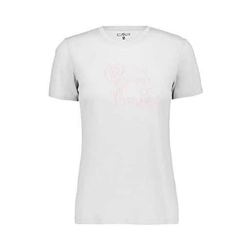 CMP - t-shirt in jersey da donna, off white-pastel pink, 48
