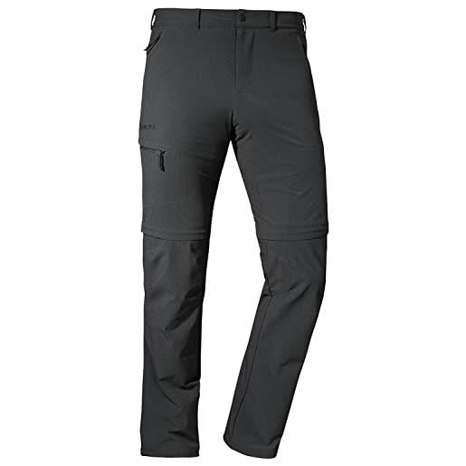 Schöffel koper1, pantaloni flessibili da uomo con funzione zip-off, ad asciugatura rapida e rinfrescanti, in tessuto elasticizzato a 4 vie, nero, 56