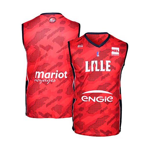 LMBC Lille - maglia ufficiale da basket per bambini 2018-2019, bambini, mailextlmbc, rosso, fr: xxs (taille fabricant: 4 ans)